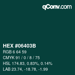 Color code: HEX #06403B | qconv.com