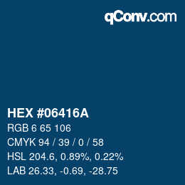 Color code: HEX #06416A | qconv.com