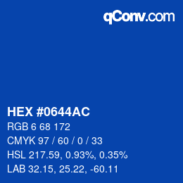 カラーコード: HEX #0644AC | qconv.com