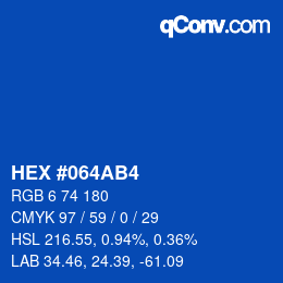 Color code: HEX #064AB4 | qconv.com