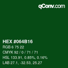 Color code: HEX #064B16 | qconv.com