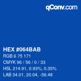 Color code: HEX #064BAB | qconv.com