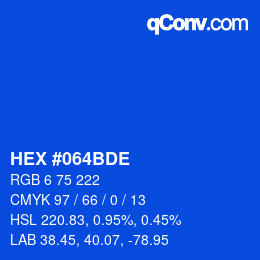 カラーコード: HEX #064BDE | qconv.com