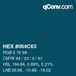 Color code: HEX #064C63 | qconv.com