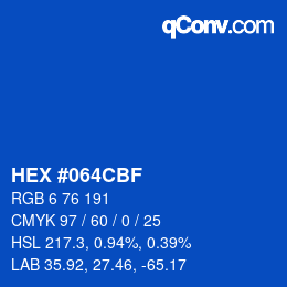 カラーコード: HEX #064CBF | qconv.com