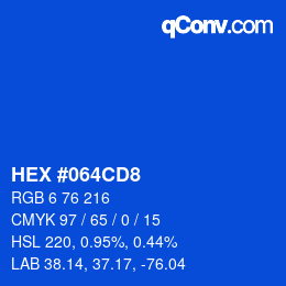 カラーコード: HEX #064CD8 | qconv.com