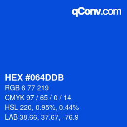 颜色代码: HEX #064DDB | qconv.com