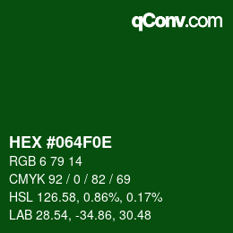 Color code: HEX #064F0E | qconv.com