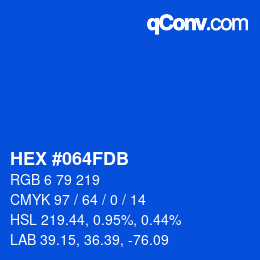 颜色代码: HEX #064FDB | qconv.com