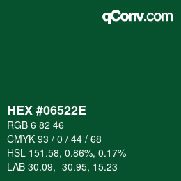 Color code: HEX #06522E | qconv.com
