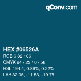 カラーコード: HEX #06526A | qconv.com