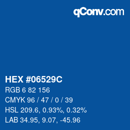 Color code: HEX #06529C | qconv.com