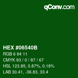 Color code: HEX #06540B | qconv.com