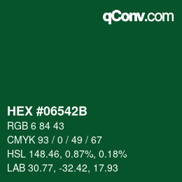 Color code: HEX #06542B | qconv.com