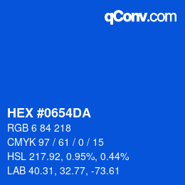 カラーコード: HEX #0654DA | qconv.com