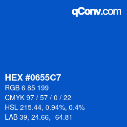 Color code: HEX #0655C7 | qconv.com