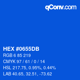 颜色代码: HEX #0655DB | qconv.com