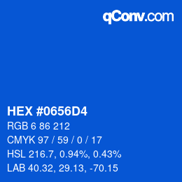 Color code: HEX #0656D4 | qconv.com