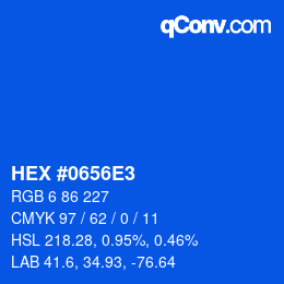 Color code: HEX #0656E3 | qconv.com