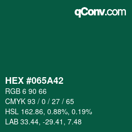 カラーコード: HEX #065A42 | qconv.com