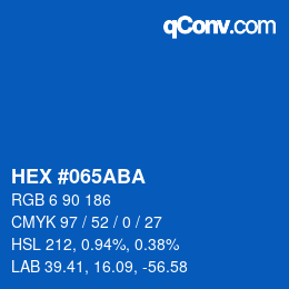 Color code: HEX #065ABA | qconv.com