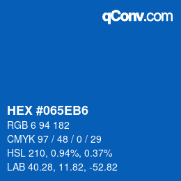 Color code: HEX #065EB6 | qconv.com