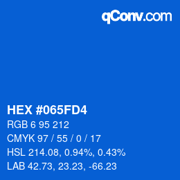 カラーコード: HEX #065FD4 | qconv.com