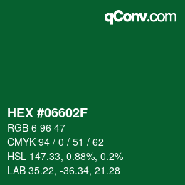 Color code: HEX #06602F | qconv.com