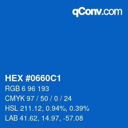 Color code: HEX #0660C1 | qconv.com
