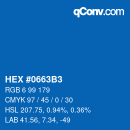 Color code: HEX #0663B3 | qconv.com