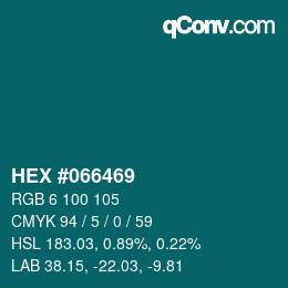 Farbcode: HEX #066469 | qconv.com