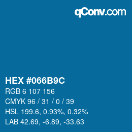 Color code: HEX #066B9C | qconv.com