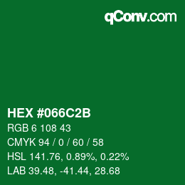 Color code: HEX #066C2B | qconv.com