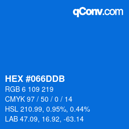 Color code: HEX #066DDB | qconv.com