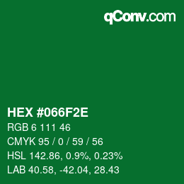Color code: HEX #066F2E | qconv.com