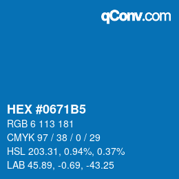 Color code: HEX #0671B5 | qconv.com