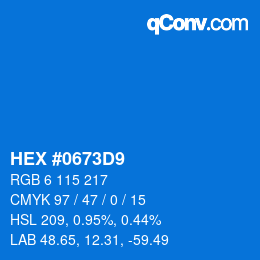 Color code: HEX #0673D9 | qconv.com