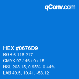 Color code: HEX #0676D9 | qconv.com