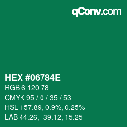 Color code: HEX #06784E | qconv.com