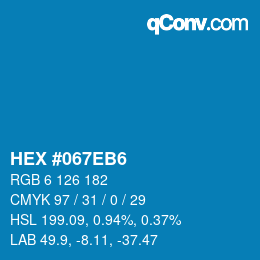 Color code: HEX #067EB6 | qconv.com