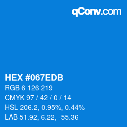 Color code: HEX #067EDB | qconv.com