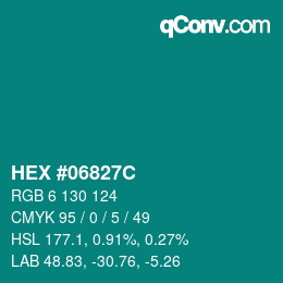 Color code: HEX #06827C | qconv.com