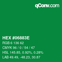 Color code: HEX #06883E | qconv.com