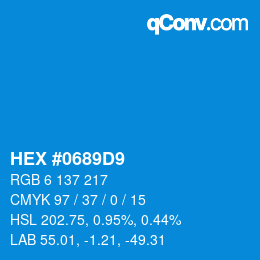 Color code: HEX #0689D9 | qconv.com