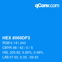 Color code: HEX #068DF3 | qconv.com