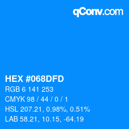 Color code: HEX #068DFD | qconv.com