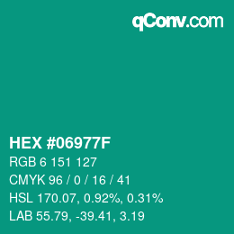 Color code: HEX #06977F | qconv.com