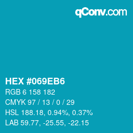 Color code: HEX #069EB6 | qconv.com