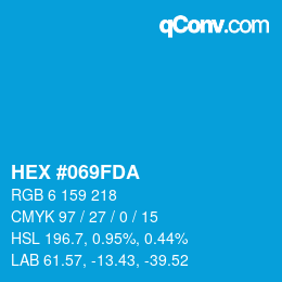 Color code: HEX #069FDA | qconv.com