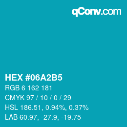 Color code: HEX #06A2B5 | qconv.com